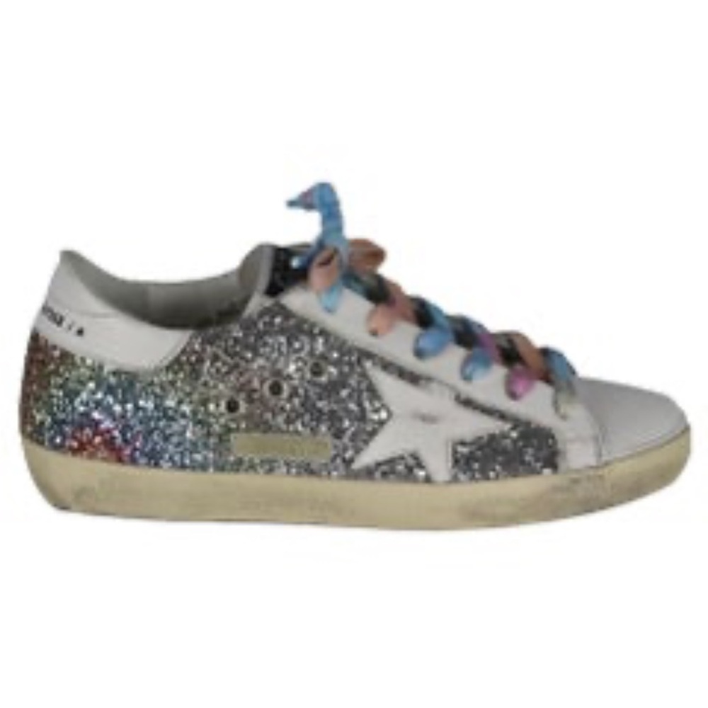 Golden goose sparkle sneaker with tie dye laces